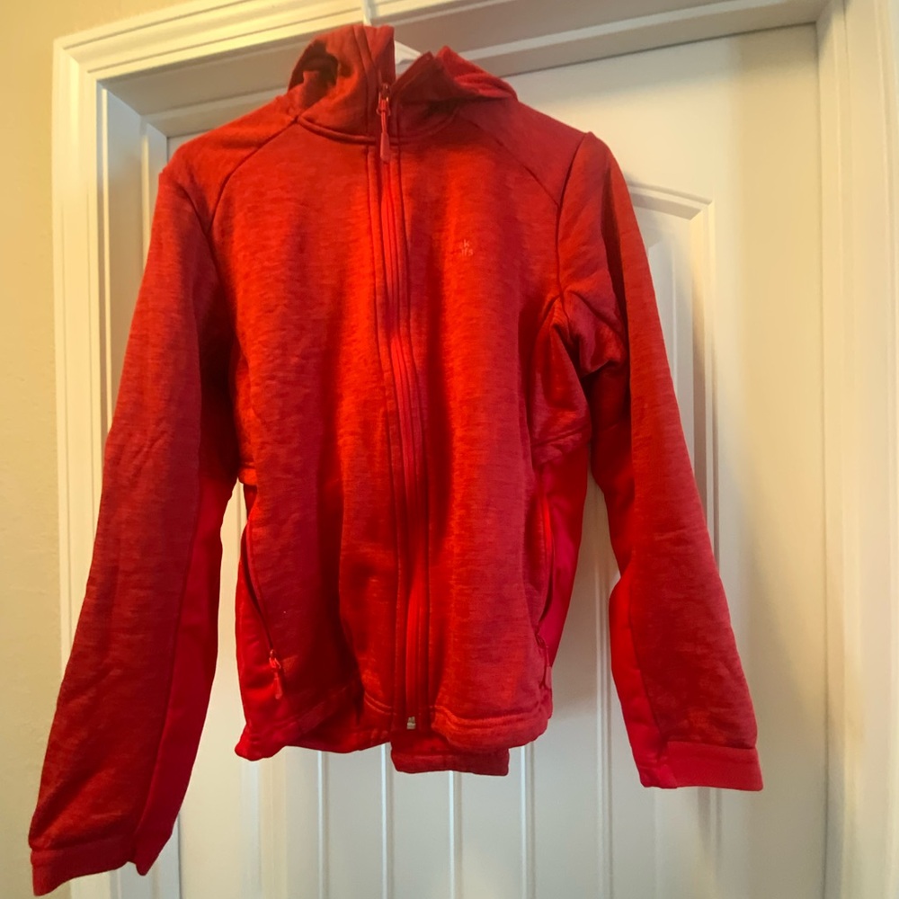 Jack Wolfskin Red Fleece Hoodie Sweatshirt